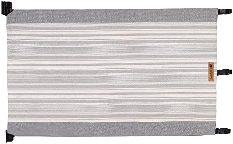The Stair Barrier Baby and Pet Gate – Wall-to-Banister- Retractable Fabric Safety Gate Wide and Regular Sizes - Made in the USA – Grey Pinstripe
