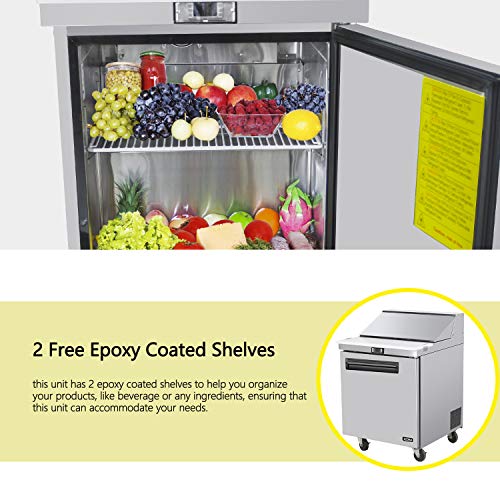 image for 28 Inches Single Door Mega Top Sandwich Prep Table Refrigerator - KITM