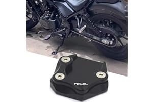 XIDAODIT Motorcycle CNC Foot Side Stand Pad Plate Kickstand Enlarger Support Extension for CMX500 Rebel CMX 500 300 Rebel500 2017-After (Black)