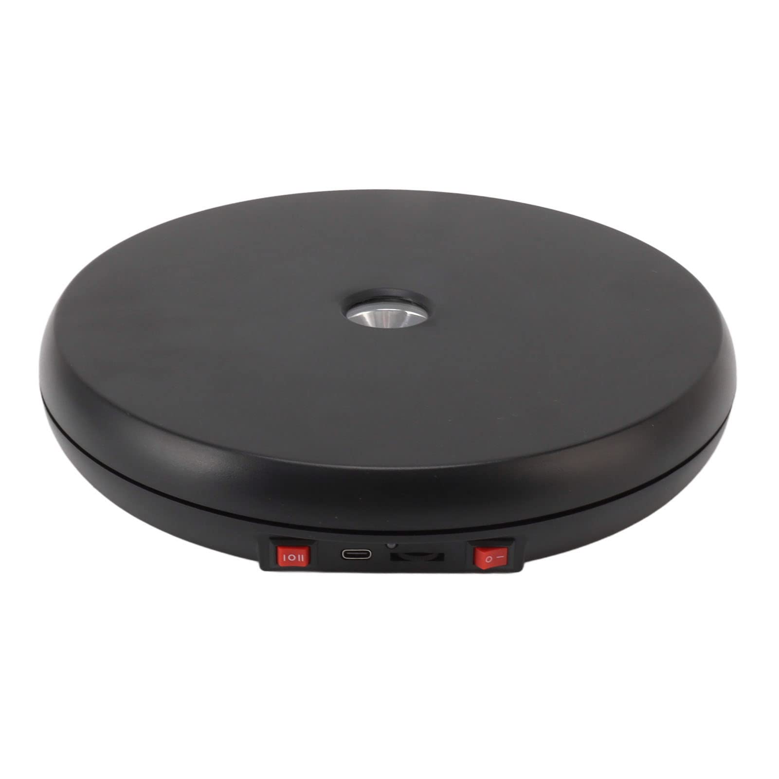soobu Motorized Rotating Display Table, 9.8 Inch LED Light Turntable, Noiseless Rotating Display Stand for Cosmetics (Black)