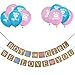 Coobey Boy or Girl Banner and Gender Reveal Balloons Decorations for Baby Shower Gender Reveal Party Pregnancy Announcement