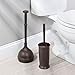 iDesign 93720 Kent Plastic Toilet Bowl Brush and Plunger Set, Slim Combo Set for Cleaner Storage, Ideal for Master, Kids', Guest, Office Bathroom, 10.04