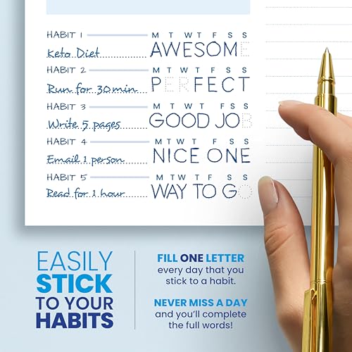 Weekly Planner - Habit Tracker - To Do List Notepad - Undated Weekly ...