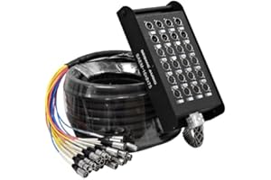 Seismic Audio - 16 Channel XLR Snake Cable 75' Long - 16 XLR Sends and 8 XLR Returns - Color Coded, Numerically Well Labeled - Heavy Duty 75 feet Long