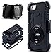 iPhone 5S Case, iPhone SE Case,ULAK Belt Clip Holster Kickstand Heavy Duty Anti Slip 5S Case Rugged Hybrid Rubber Shockproof Protection Hard Cover Compatible iPhone 5 5s SE (Black)