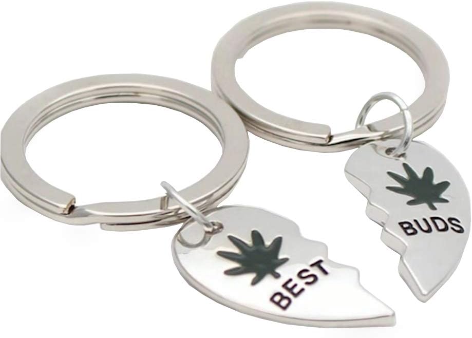Custom Pot Broken Heart BFF Best Friends Keychain Set 2pc