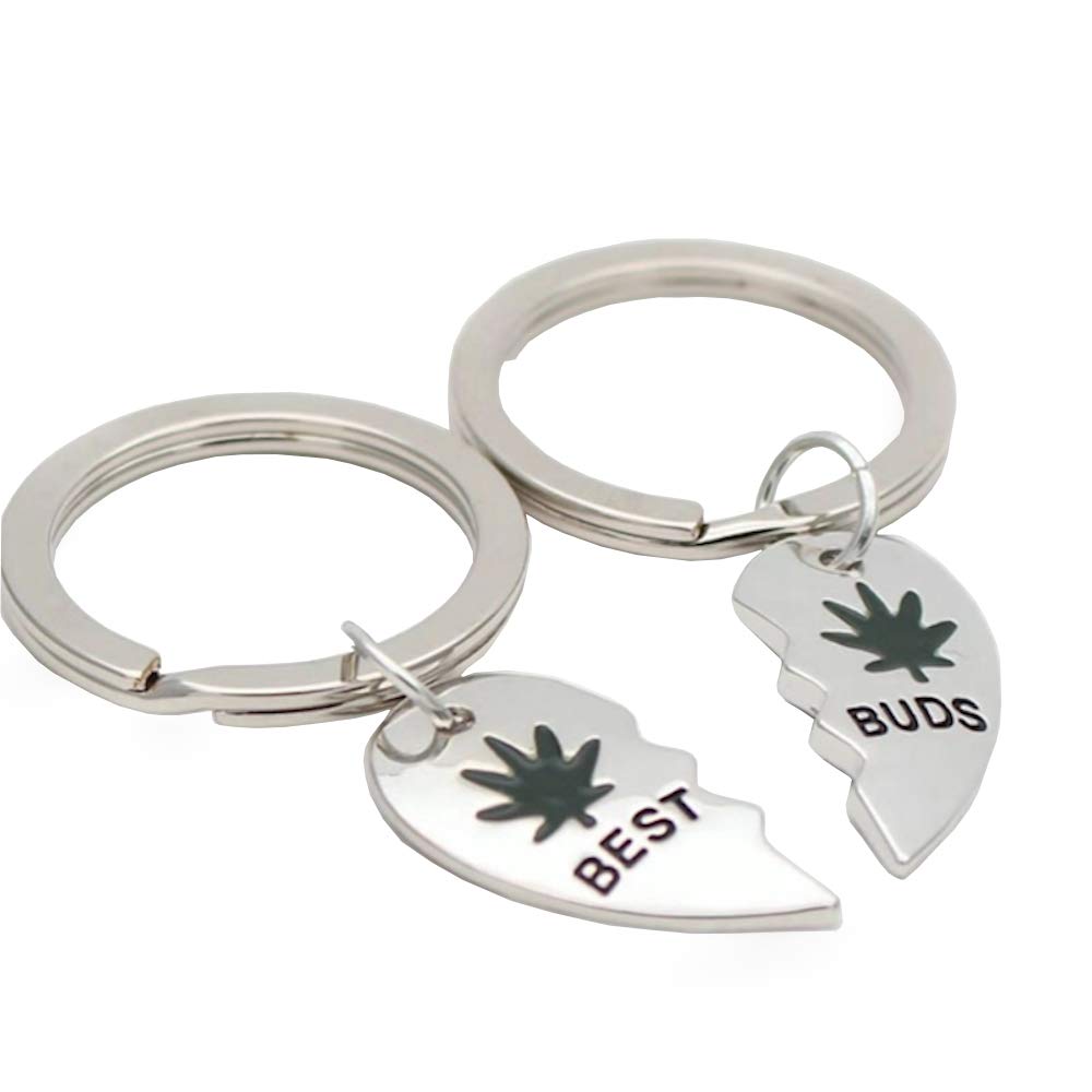 Custom Pot Broken Heart BFF Best Friends Keychain Set 2pc