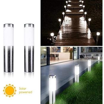 Amazon.com : Brightown 2 Pack Solar Lights Outdoor Solar Bollard Lights