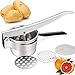 Large Potato Ricer Stainless Steel, Potato Masher Stronger, with Longer Leverage Handles,3 Interchangeable Discs, Ricer Kitchen Tool-Mashed Potatoes, Masher for Fruits, Vegetables, Baby Food,etc