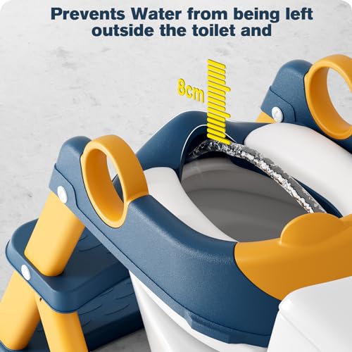 Rabb 1st Children's Toilet Reducer, Raised Seat for Men and Women, Non-Slip Anti-Splash Platform for Toilet, Blue Yellow