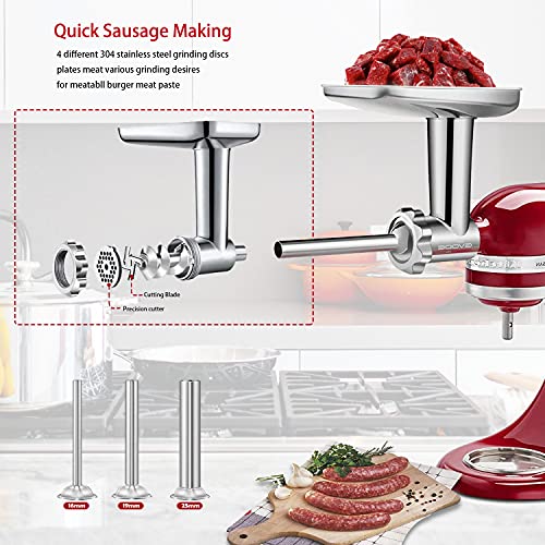 Stainless Steel Food Grinder Attachment for KitchenAid Stand