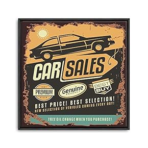 Framed Canvas Wall Art for Living Room, Bedroom Vintage Garage Canvas Prints for Home Decoration Ready to Hanging - 16x16 inches