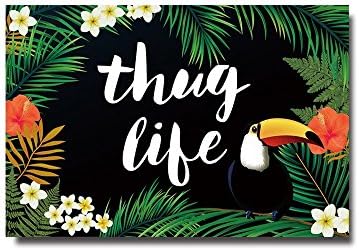 Thug Life Flowers Decorative Doormat Entrance Mats Rugs Non Slip Rubber Outdoor/Indoor/Front Door/Bathroom