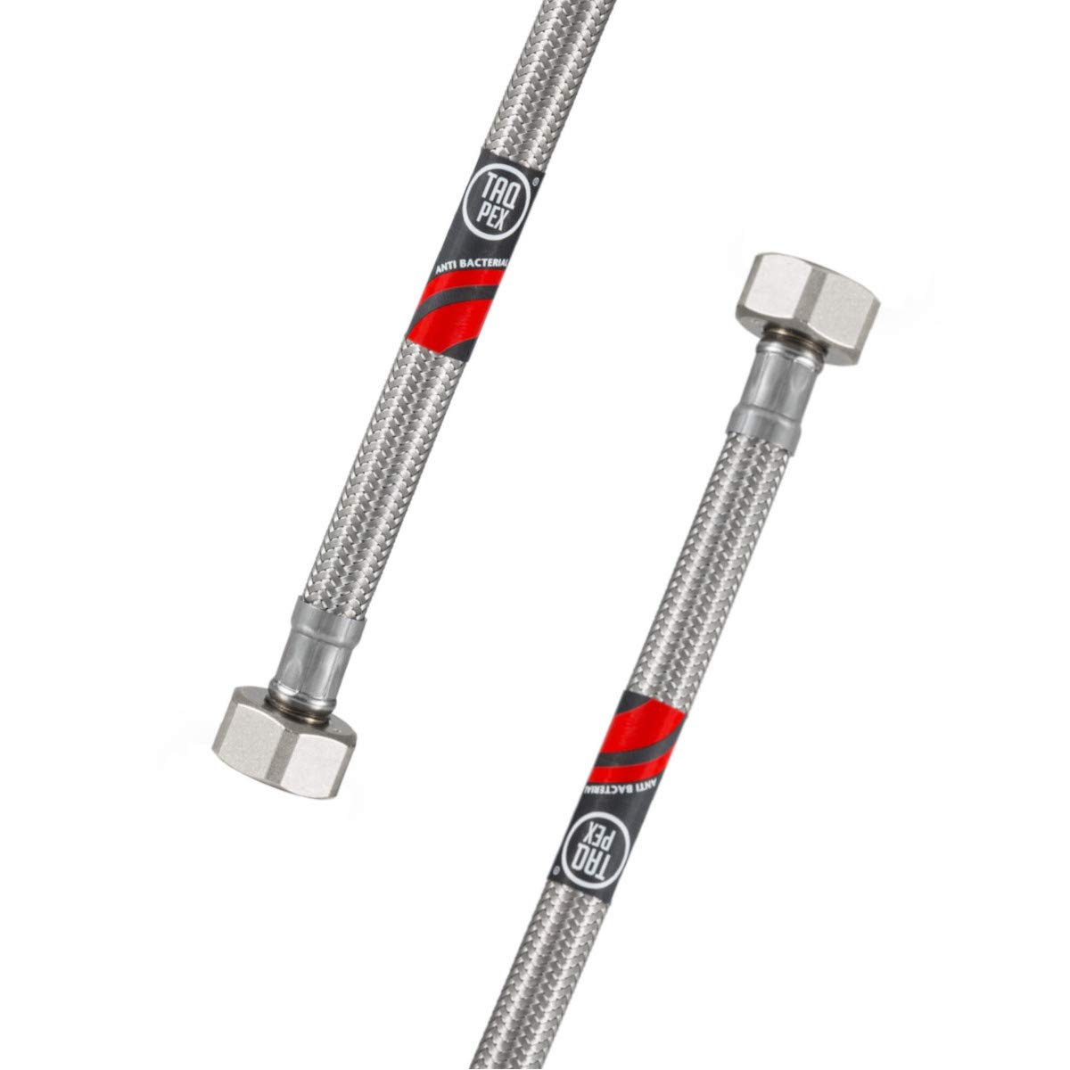 DVGW Tested Flex Hose 3/8 Inch Nut x 3/8 Inch Nut Water Connection Hose Extension PEX Tap Hose Including Seals Angle Valve Hose Extension Tap Length 600 mm