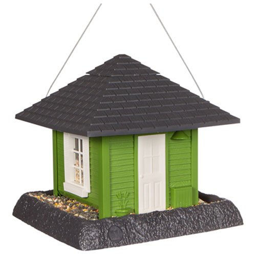 Village Collection Garden House Birdfeeder, Green