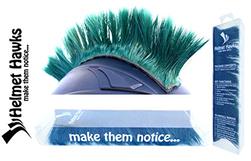 Helmet Hawks Motorcycle Helmet Mohawk w/Sticky Hook and Loop Fastener Adhesive - Forest Green