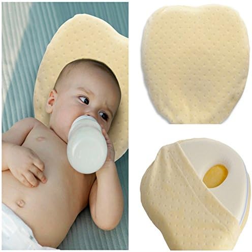 Baby Pillow Soft Head Shaping Pillow With Pillowcase Hypoallergenic Organic Cotton Sleeping Cushion To Prevent Plagiocephaly or Flat Head Syndrome