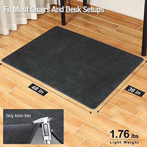 Yecaye Office Chair Mat for Hardwood Floor, 48"×36" Desk Chair Mat