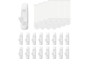 SINFUO Utility Wall Hooks for Hanging Medium 16 Hooks, Damage Free Hanging Wall Hooks with Adhesive Strips, Heavy Duty Adhesive Hooks Damage Free for Key Holder, Coat, Door, Shower Hanging