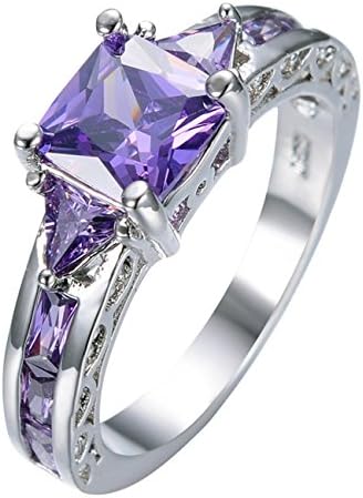 JBL Couple KT White Gold Filled Purple Color Zircon Stone anillos Selling Women Wedding Ring