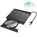GEEKLIN External CD Drive USB 3.0 Portable CD DVD Player Ultra Slim CD DVD Drive Burner Reader Writer with Embedded Cable Excellent External DVD Drive for Mac Laptop Notebook and Desktop