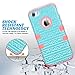 ULAK iPhone 5C Case, Shockproof Soft Silicone Rubber Hard Plastic Hybrid Heavy Duty Protection Kidproof High Impact Case Cover for Apple iPhone 5C, Zigzag + Coral Pink
