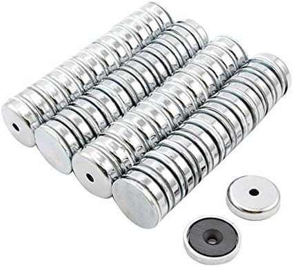 Ferrite Y30BH Pot Magnet for Arts, Crafts, Model Making, DIY, Hobbies, Office, and Home - 32mm Dia x 7mm Thick x 5mm c/Sink - 15.21lbs Pull - Pack of 50