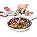 Tovolo Tip Top Tongs, Easy-Grip Silicone Head, Locking-Mechanism, 13 Inches, Candy Apple Red