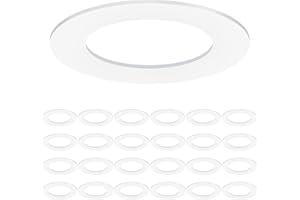 24 Pack Goof Rings for 4 Inch Recessed Lights, Outer Diameter 6.5”, Inner Diameter 4.13”, Matte White Recessed Lighting Trims