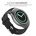 Gear S2 Watch Band, MoKo Soft Silicone Replacement Sport Band for Samsung Gear S2 (SM-R720 / SM-R730 ONLY) Smart Watch, NOT FIT S2 Classic Watch (SM-R732 & SM-R735), NOT FIT Gear Fit2 Watch, BLACK