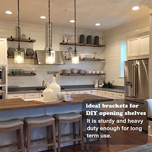 Shelf Brackets 12 Inch Black 6pcs Wall Bracket for Shelves 1/5 Inch