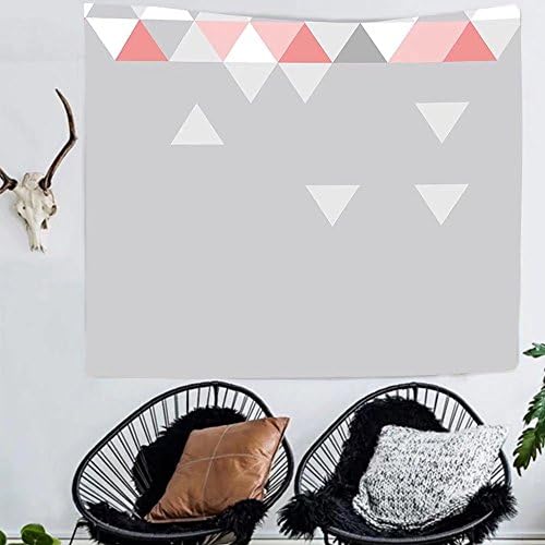 Amazing Outlets Tapestry custom Abstract Tapestry Geometric Triangles Polygonal Style Modern Symmetric Forms Art Pattern for Bedroom Living Room Dorm Grey Coral Light Pink