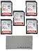 SanDisk 32 GB Class 10 SD HC Ultra Flash Memory Card - 5 Pack (SDSDUNC-032G-GN6IN) Bundle with Everything But Stromboli Microfiber Cleaning Cloth