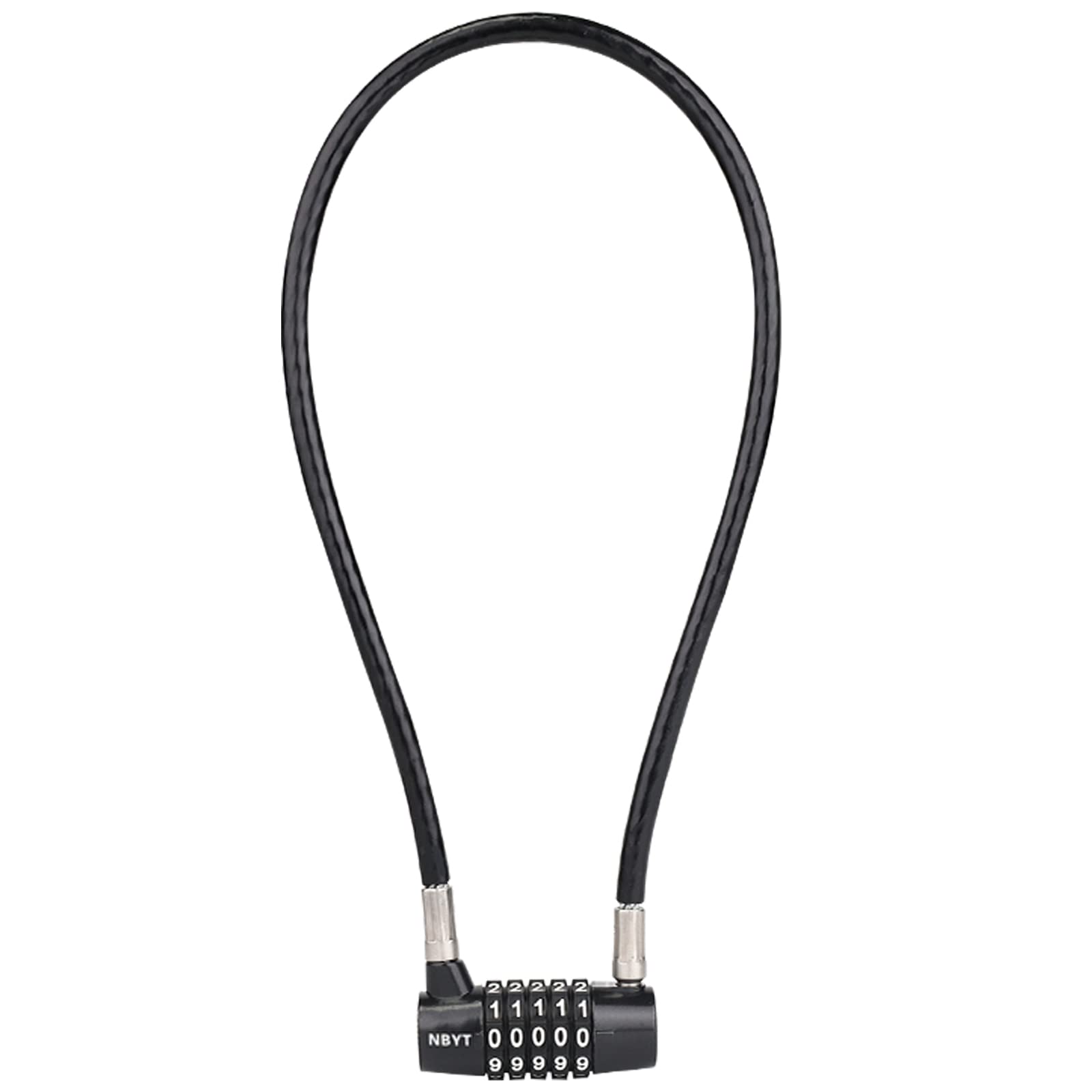 NBYT5-digit Cable Wire Combination Padlock - 22" Length - Approx. 5/16" Diameter, Reset Code for Cabinet Door Handles, Bikes, Gates, Gyms, Schools, Sheds, Lockers, Helmets, Pet Doors Padlock