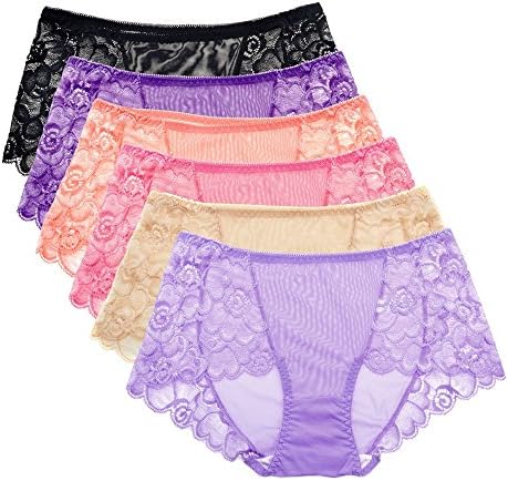 JOWOO Women's Lace Panties Sexy Briefs Underwear, Pack of 6