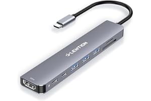 LENTION 8-in-1 USB-C Hub with 4K 60Hz HDMI, 100W Power Delivery, 5Gbps USB C Data, 3 USB 3.0 and microSD & SD Card Reader for 2023-2016 MacBook Pro, New Mac Air/Surface, More (CB-CE18s, Space Gray)