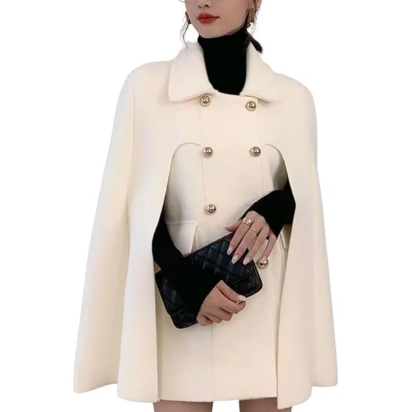 未使用★ REVERSIBLE BOA PONCHO COAT Amazon.com: CHARTOU Women's Elegant Poncho Double-Breast