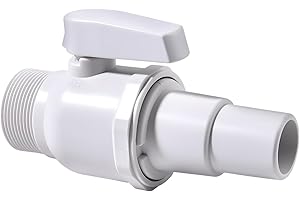 LEONTOOL 2-Way Econoline Ball Valve Pool Shut Off Valve Replacement, 1.5" MIP x 1.5" - 1.25", SP0729 - ABS Plastic Non-Corros