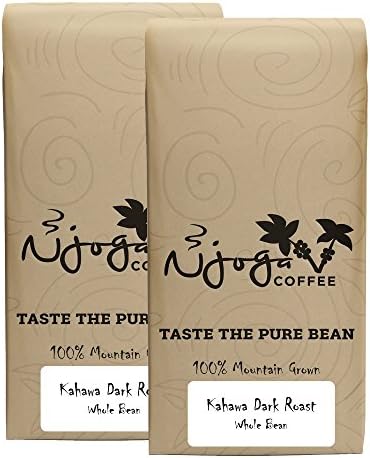 Njoga Kenya AA (Kahawa) Dark Roast Whole Bean Coffee 100% Mountain Grown, 2 LB (2-1LB Bags)