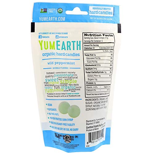 YumEarth, Organic Hard Candies, Wild Peppermint, 3.3 oz (93.5 g)(Pack ...