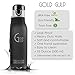 Gold Gulp Best Small Sport Water Bottle BPA Free 18 oz Tritan Eco Friendly Best for Gym Yoga Running Outdoors Camping Safe For Kids Easy To Use One Hand One Click With Flip Top Leak Proof Matte Black