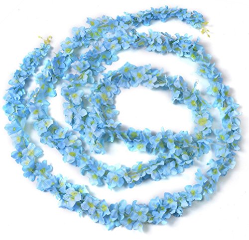 Artificial Silk Wisteria Flower Hanging Garland Home Wedding Party Decor, Pack of 5