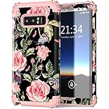 Hekodonk Compatible Samsung Galaxy Note 8 Case, Shockproof Premium Anti-Scratch Hybrid Dual Layer TPU Gel Silicone Bumper Hard PC Protective Cover for Samsung Galaxy Note 8 (Vintage Rose/Pink)