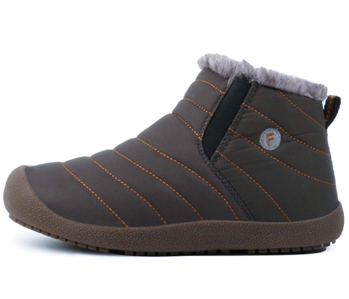 DADAWEN Men Women Slip On Waterproof Outdoor Anti-Slip Fur Lined Ankle Snow Boots - Image 4