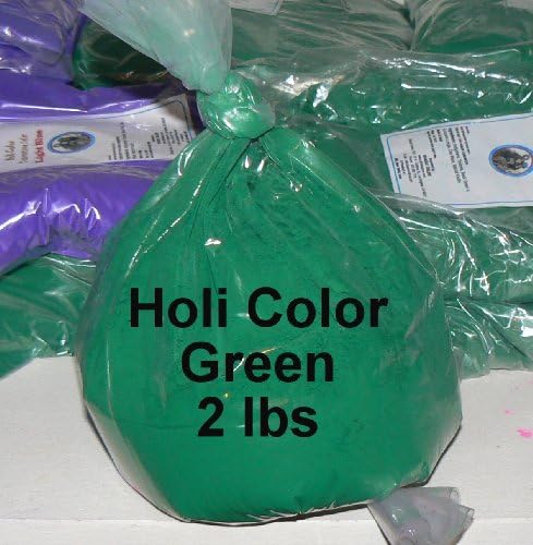 Gulaal Colors - holi colors -2 LBS OF GREEN COLOR POWDER, MSDS AND COA AVAILABLE UPON REQUEST