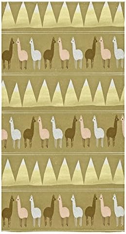 Cute Hipster Llama Stripe Soft Bath Towel Beach Bathroom Shower Towel 80% Polyester 20% Cotton, (One Side)(30x56 inches)
