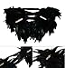 L'VOW Real Natural Feather Epaulet Shrug Shawl Scapular Shoulder Wrap Halloween (Y- Black)
