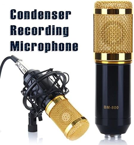 Top Quality - High-fidelity Condenser Audio Studio Recordable Wired Microphone with Shock Mount Black