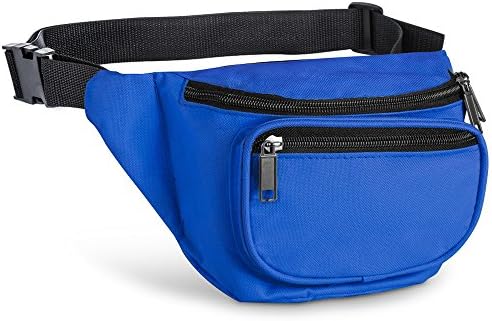 AIRBUYWFanny Pack, AirBuyW 3 Zippered Compartments Adjustable Strap Crossbody Festival Workout Concert Traveling Running Biking Sport Fashion Waist Fanny Pack Bag For Women Men Royal Blue