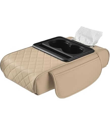 Xoyoeif Car Armrest Cushion, 5-in-1 Center Console Cover With 2 Storage Bags Cup Holder, Tissue Box Slot, Phone Slot For Car Sedans, Car Accessories Interior - View #7